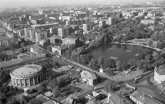 1966 год. Панорама Москвы в районе Красной Пресни 