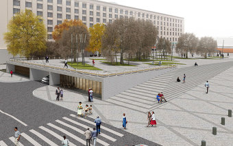 Альтернативный проект реконструкции Триумфальной площади, разработанный бюро Megabudka. 