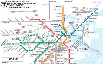 В настоящее время в бостонском метро используется такая схема