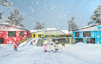 Проект детского сада «Кубики» занял первое место в номинации «Архитектурный облик». Автор — Павел Хегай